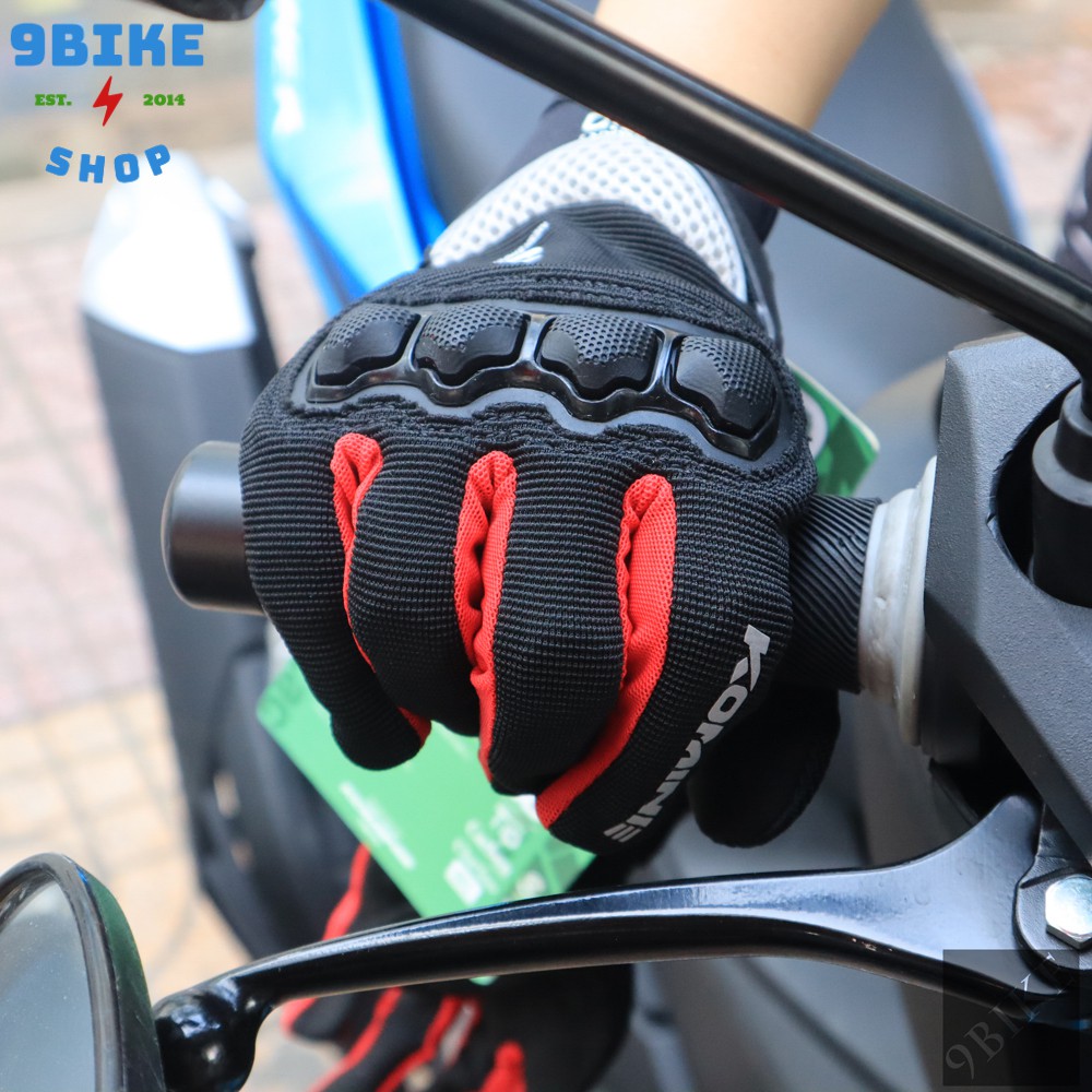 Găng tay lái xe moto Komine GK-162 Đen Đỏ