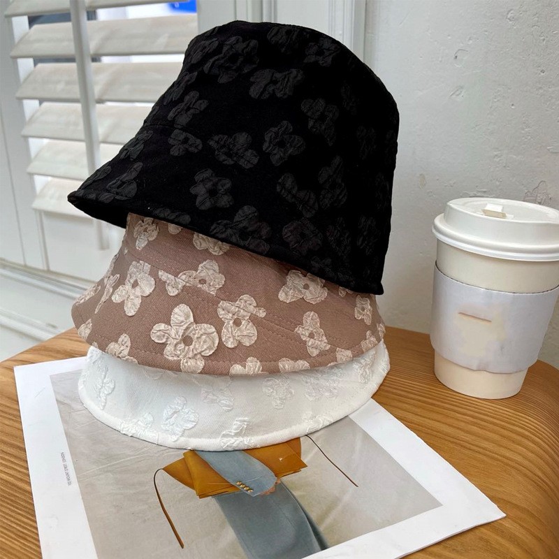 [Women Summer Sun Protector personality ins flower pot Bucket Hats] [ Outside Travel Beach Fisherman Bucket Hat]