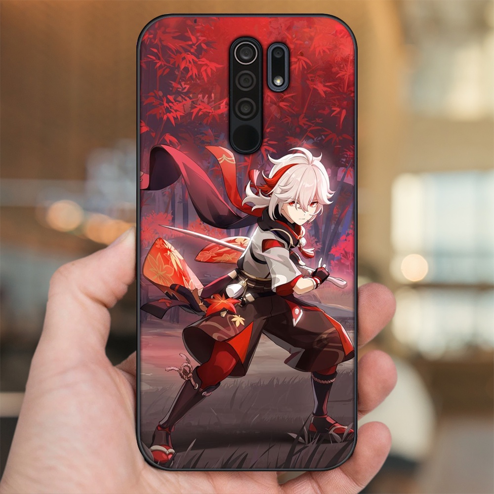 Ốp lưng Xiaomi Redmi 9 viền đen in hình Kazuha Genshin Impact