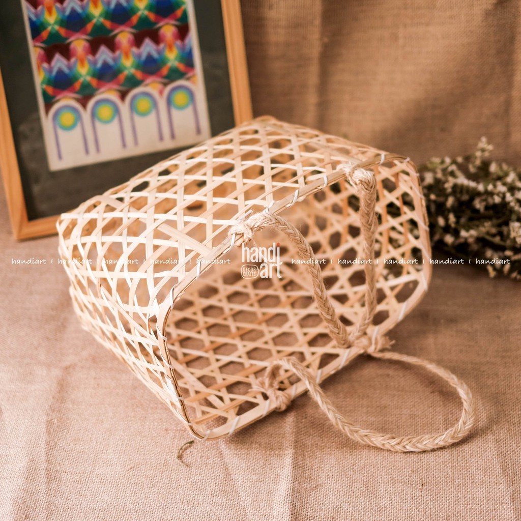 Giỏ tre đan quai xách - Làn tre handmade