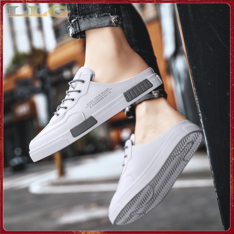 Giày Lười Da Đế Bằng Không Có Dây Buộc Thời Trang Mùa Hè Cho Nam