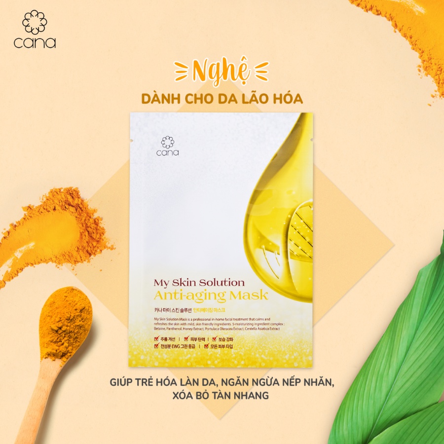 [Mã SKAMLTSW8 giảm 10% đơn 100K] Mặt Nạ Nghệ Chăm Sóc Da Lão Hóa Hàn Quốc Cana My Skin Solution Anti-Aging | BigBuy360 - bigbuy360.vn