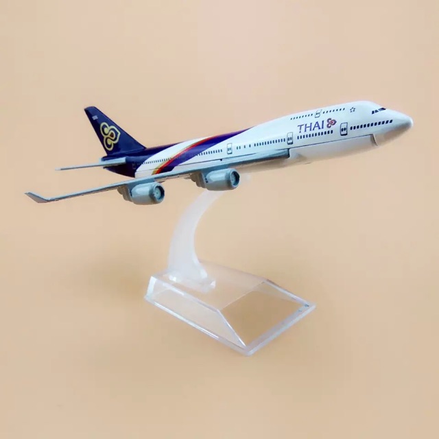 [ishop268] Mô Hình Máy Bay 16cm Boeing B747 THAI AIR QUÀ TẶNG - Mua hàng an tâm