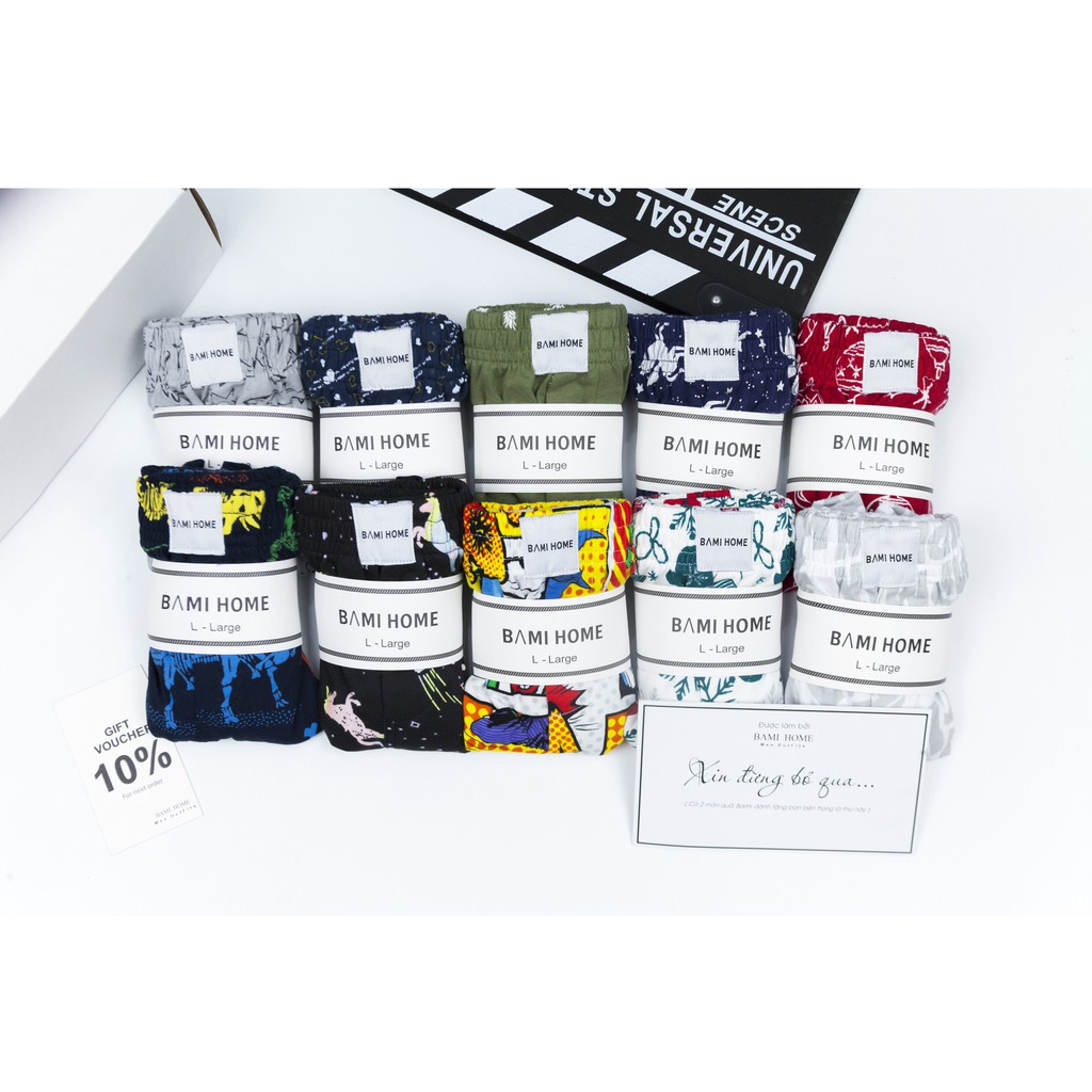 Quần đùi ngủ ngẫu nhiên nam nữ BAMI HOME, vải thun cotton mềm mại mặc nhà, mặc ngủ QNTCT- 009 - Hàng nhập khẩu