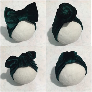 Mũ turban nhung cho bé
