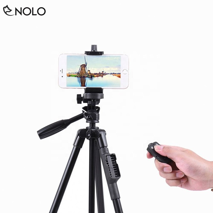 Bộ Tripod Cho Điện Thoại Máy Ảnh Compact TTX6218 Có Remote Điều Khiển Từ Xa Chiều Cao Tối Đa 128cm Thân Hợp Kim