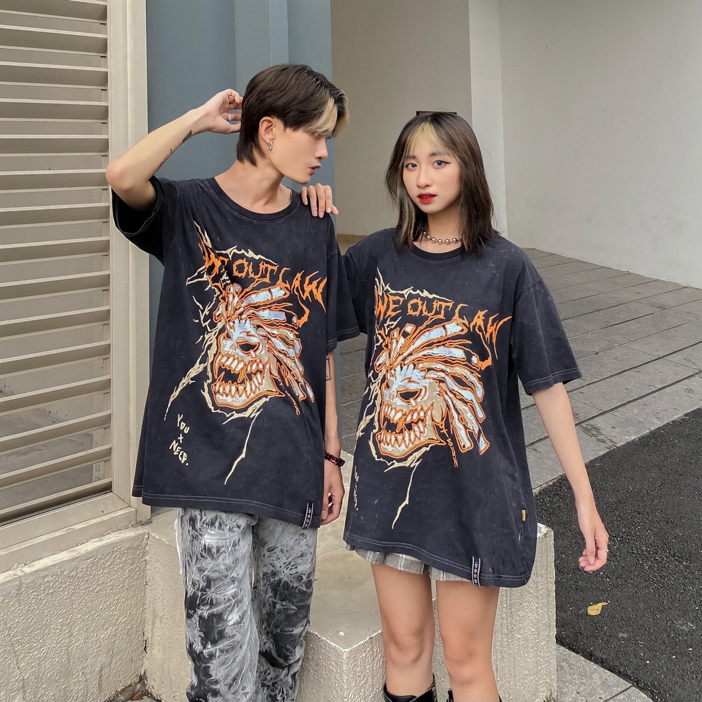 Áo thun TSUN Indomitable Wash Tee - Xám - Unisex