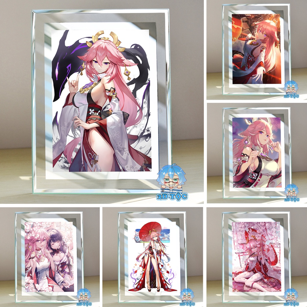 Khung ảnh kính Yae Miko (3) Game Genshin Impact  by 2D Tộc Shop