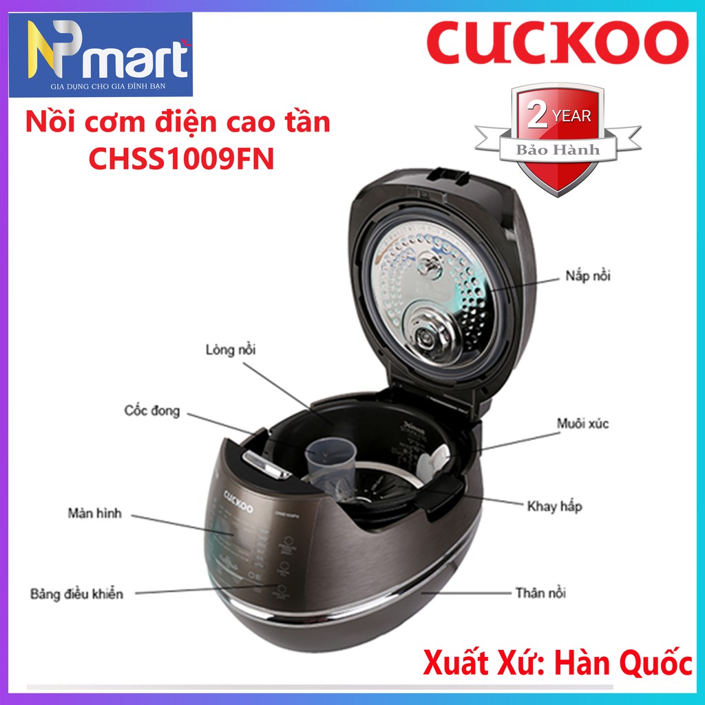 NỒI CƠM ÁP SUẤT ĐIỆN CAO TẦN CUCKOO CRP-CHSS1009FN DUNG TÍCH 1.8L