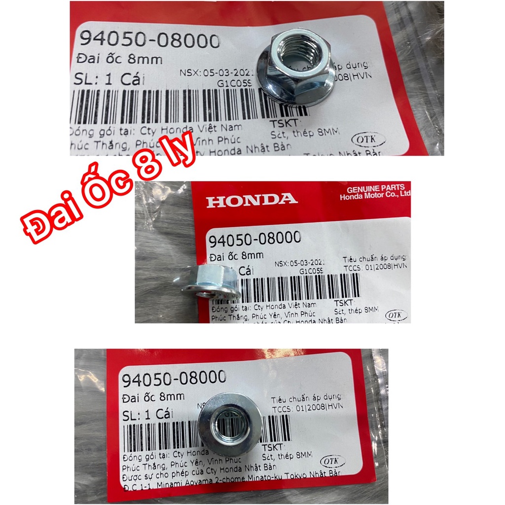 Ốc  8ly khóa 12 honda
