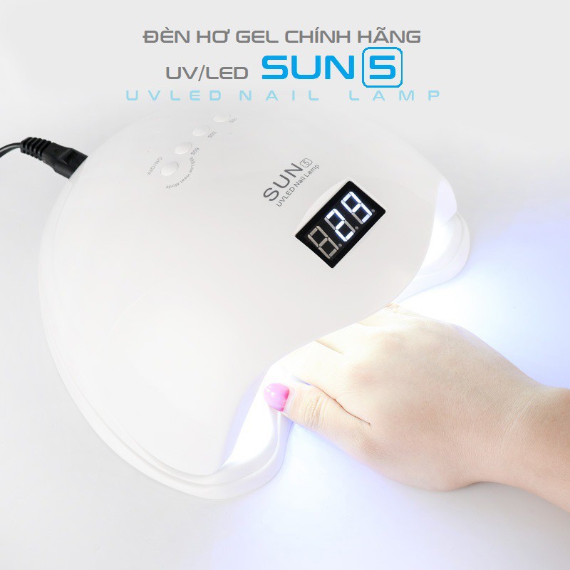 Máy hơ Gel Sun 5 Tem Xanh Chính Hãng 48W/UV/LED Có Bảo Hành