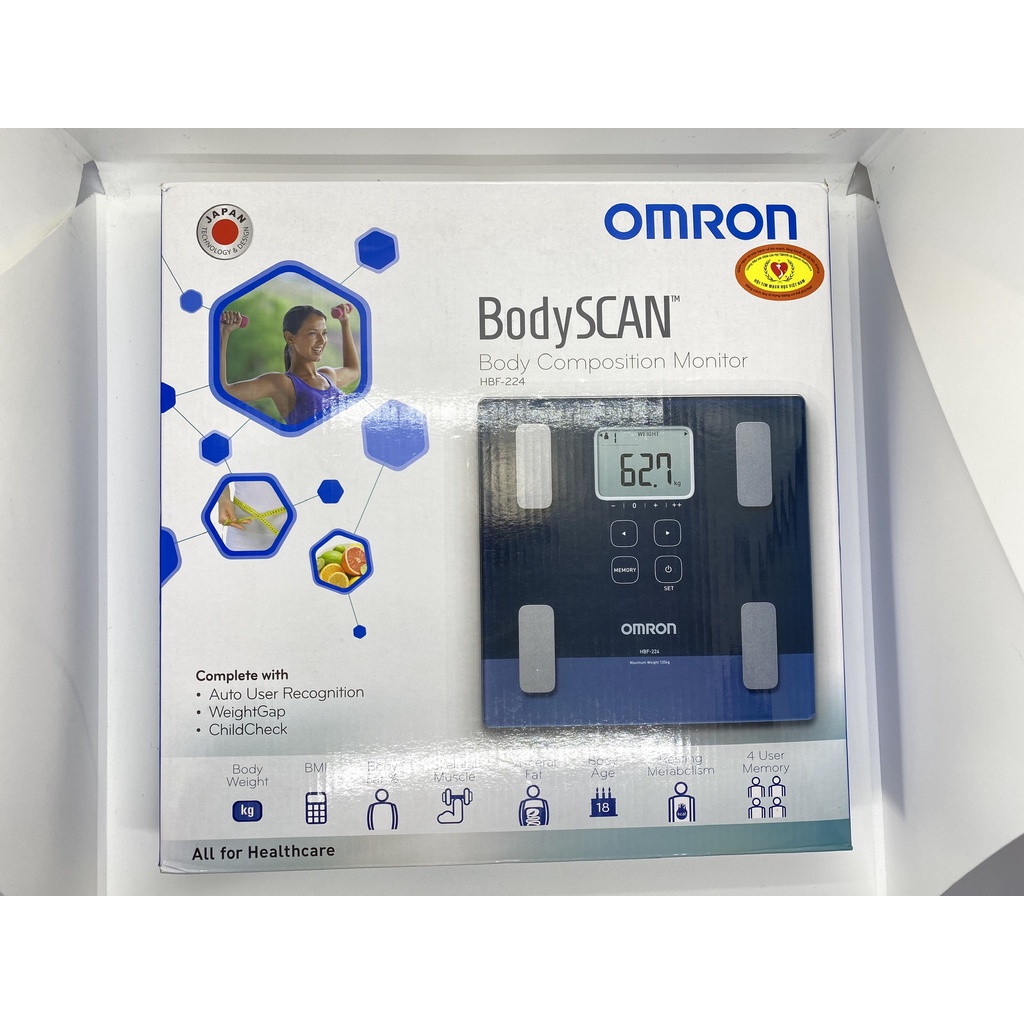 Cân đo chỉ số cơ thể, cân đo sức khoẻ đo thành phần cơ thể BodySCAN™ HBF-224 Omron