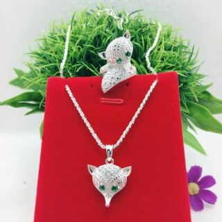 Bộ trang sức bạc ta hồ ly 2 món cực chất