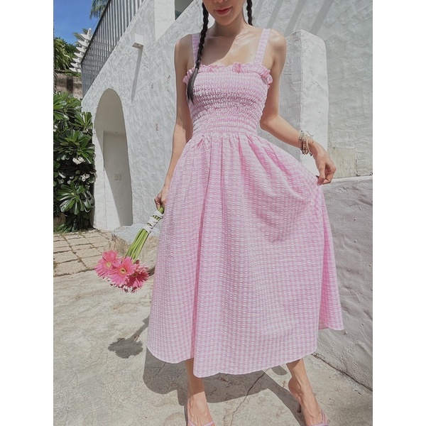 LEMONCHICVN - Đầm maxi caro - D217