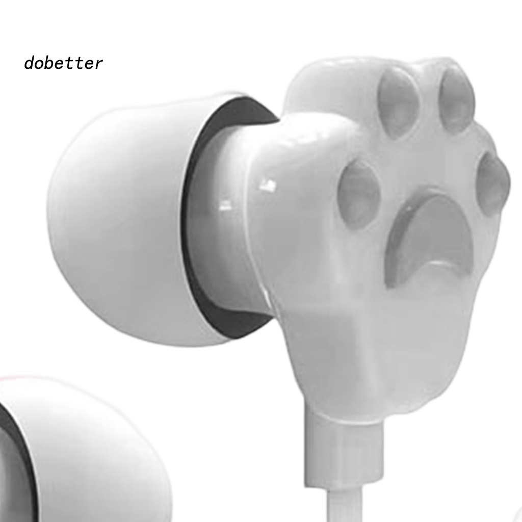 Tai Nghe Nhét Tai Jack 3.5mm Có Micro Âm Thanh Siêu Trầm Thiết Kế Hình Chân Mèo Dễ Thương