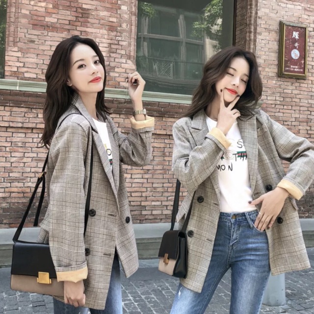 [CÓ SẴN] Áo khoác blazer caro