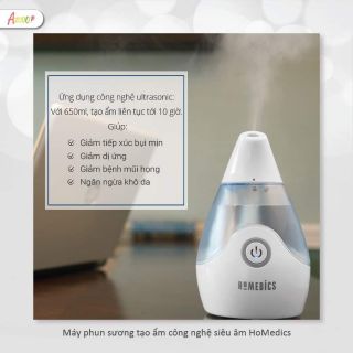 Máy phun sương tạo độ ẩm siêu âm HoMedics