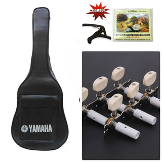 (COMBO guitar Calssic) Bao da guitar + Khóa đàn guitar + Dây và Capo