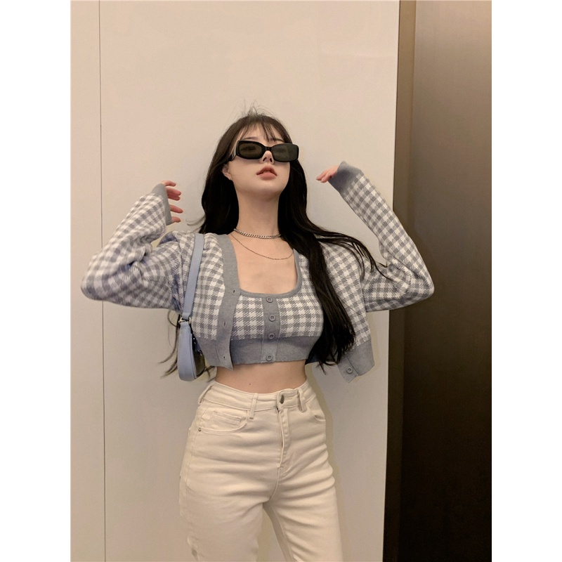 Áo Khoác Cardigan Dệt Kim Tay Dài Dáng Ngắn Họa Tiết Kẻ Sọc Phong Cách Retro Thời Trang Mới 2021 Dành Cho Bạn Gái | BigBuy360 - bigbuy360.vn