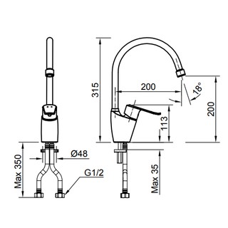 Vòi rửa bát Inax SFV-2011S
