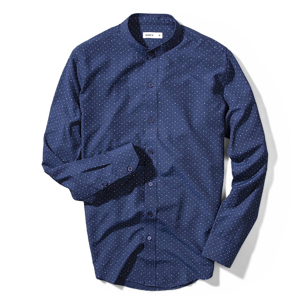 Áo sơ mi nam DOUBLE'D cổ trụ họa tiết SHT | BigBuy360 - bigbuy360.vn