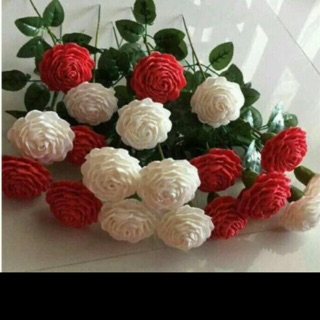 Combo 80 bông hoa bằng giấy đủ lá đủ cành