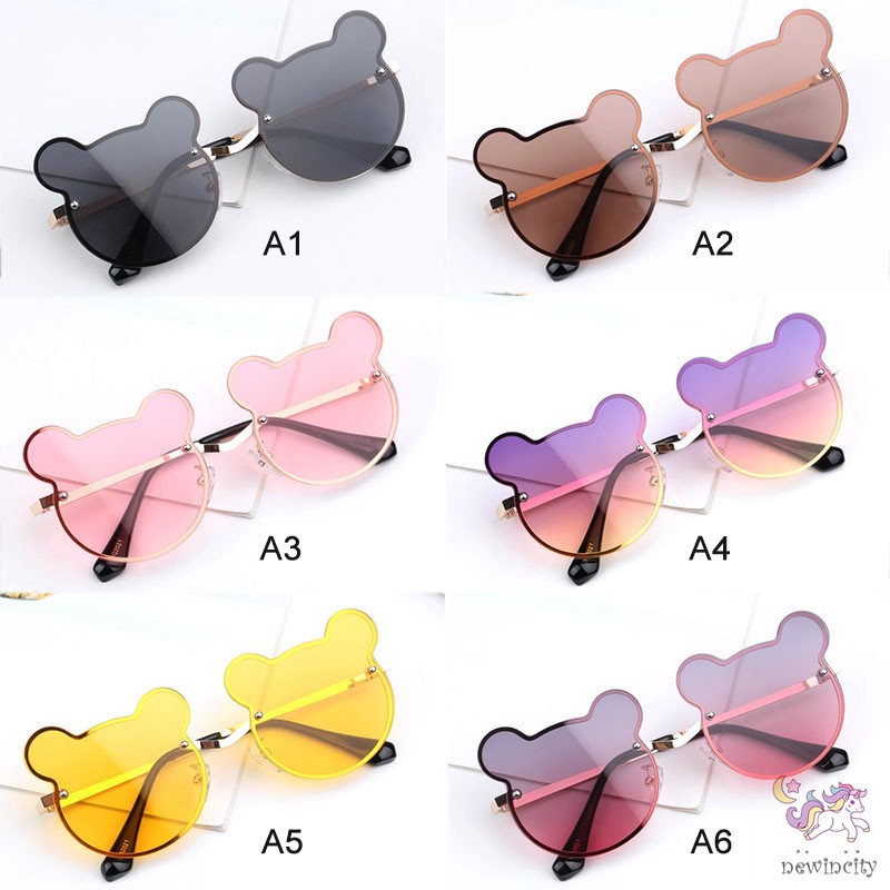 Kính mát hình gấu nhiều màu đáng yêu cho bé trai bé gái