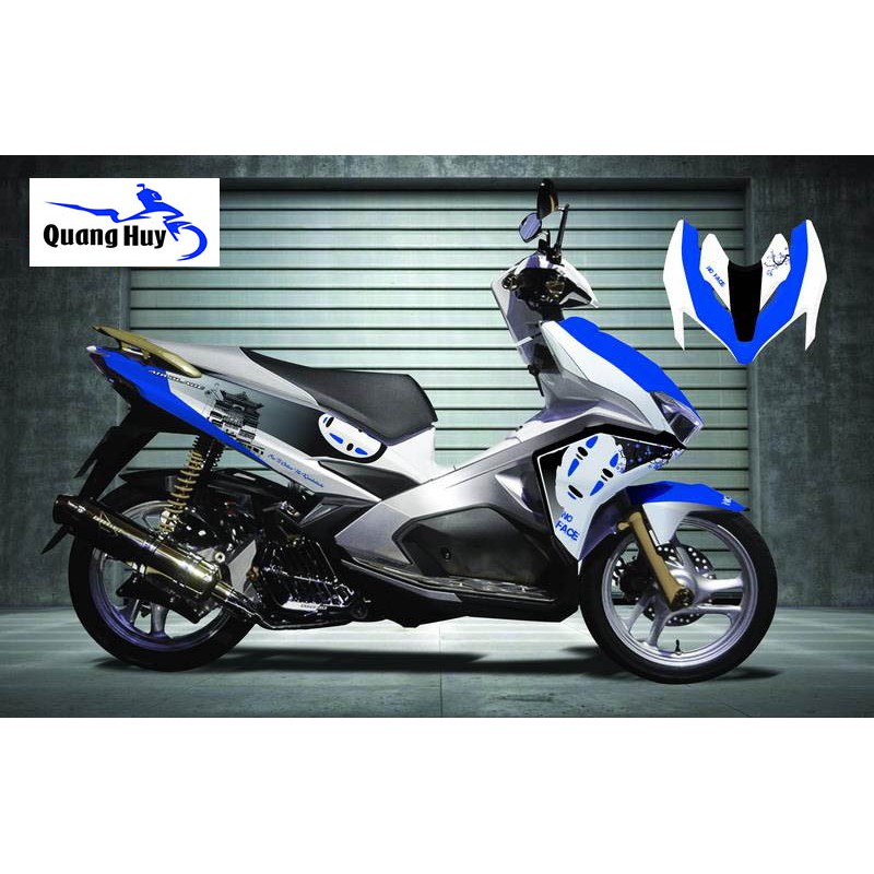 Tem trùm air blade xanh trắng đời 2016-2019, độ team trùm ab dán phủ dàn áo xe xanh trắng rẻ đẹp