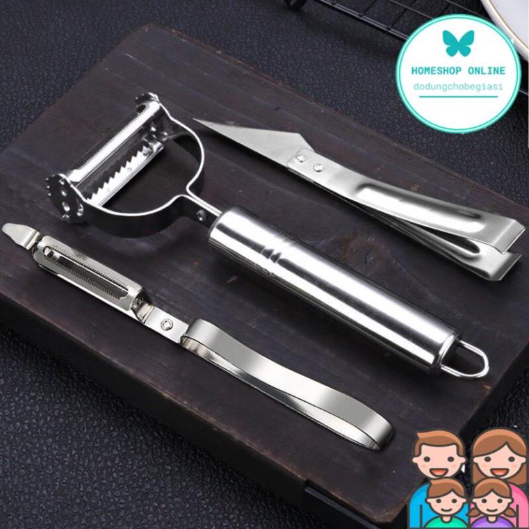 Nạo Rau Củ INOX Cao Cấp Đa Năng 3 in 1 (Nạo củ quả và bào sợi tiện lợi)