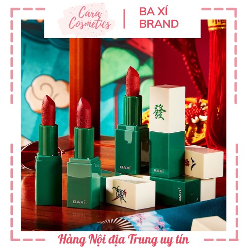 Son Lì siêu mịn môi BA XÍ Velvet Matte Kết cấu dễ lên màu Phong cách Mạt chược Trung Quốc/Hút tài lộc cho người dùng