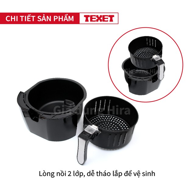 [Xả Kho Cuối Năm] Nồi Chiên ko Dầu TEXET AF-611 3.2l, Nồi Chiên Không Dầu Thương Hiệu Anh Quốc BH 12 Tháng