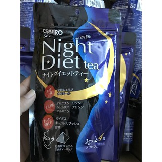 Orihiro Night Diet Tea trà giảm cân ban đêm Nhật Bản, Bịch 20 gói 2g