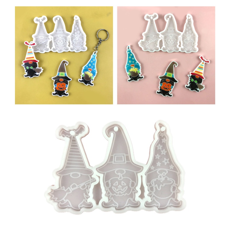 San * Khuôn Silicon Làm Móc Khóa Bằng Resin Epoxy Hình Quả Bí Ngô Phục Sinh DIY M