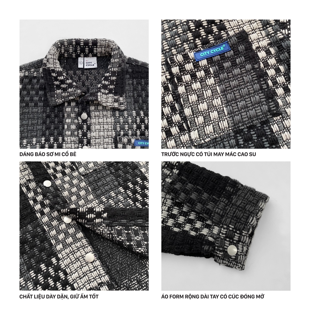 Áo khoác jacket local brand Dark Grey City Cycle chất dạ unisex form rộng nam nữ oversize