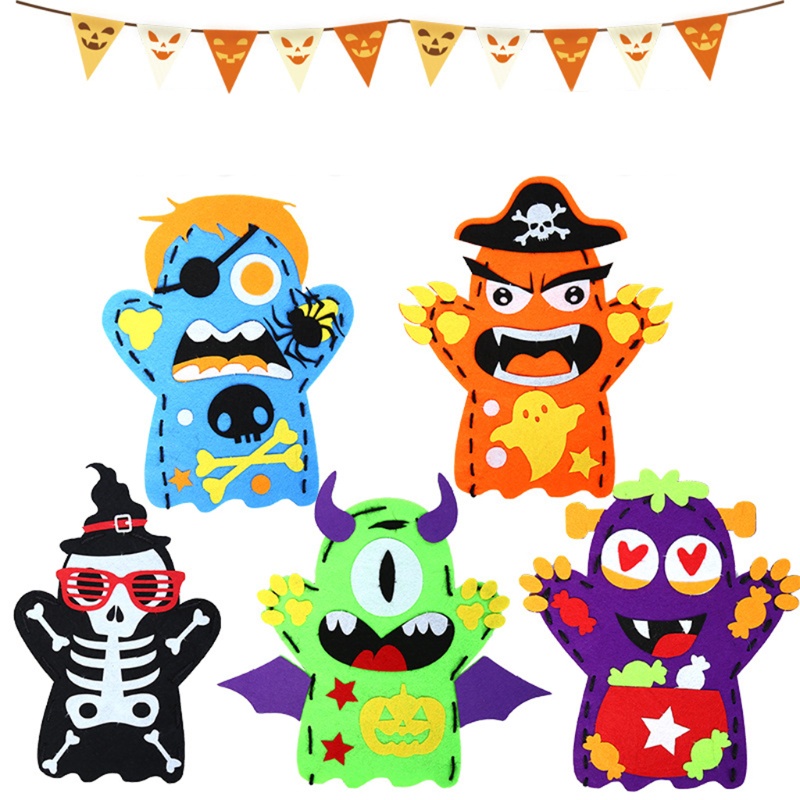 Con Rối Đeo Tay DIY 6 Họa Tiết Halloween Dễ Thương Cho Bé Gái