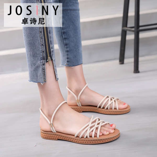 Giày Sandal Đế Thấp Hở Mũi 3 Zhuo Shini Thời Trang Mùa Hè 2019 Cho Nữ