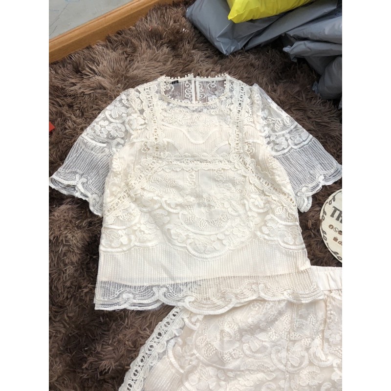 SALE Set áo + quần ren cao cấp sz sm loại 1 qccc (fom rộng) | BigBuy360 - bigbuy360.vn