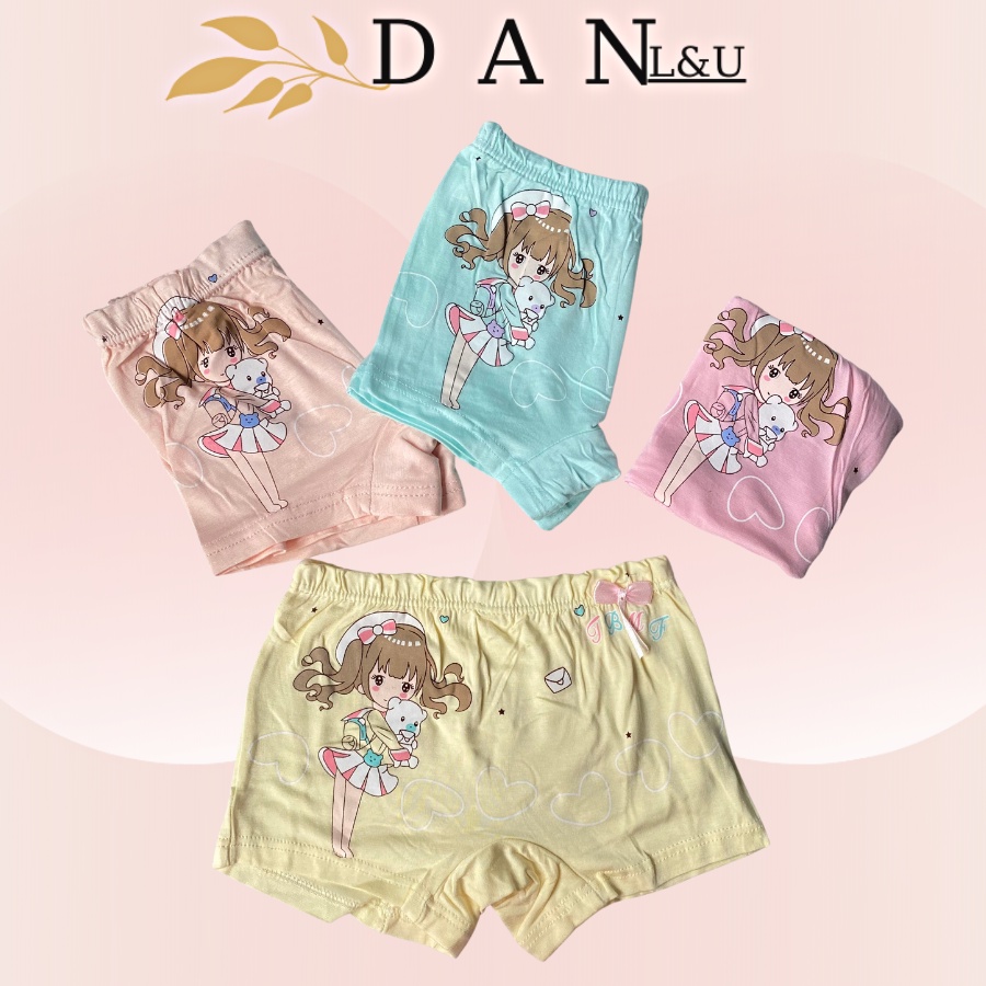 Quần Đùi Trẻ Em Cotton Co Dãn Thoải Mái Họa Tiết Siêu Xinh DAN L&amp;U Ngẫu Nhiên