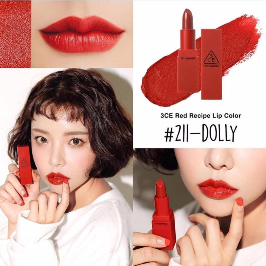 3CE Red Recipe Matte Lip Color, Son sáp 3ce