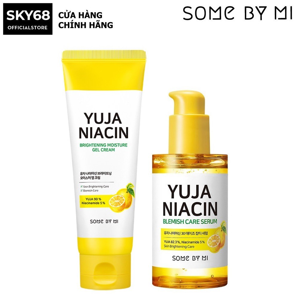 Combo Serum + Kem Dưỡng Ẩm, Trắng Da Chiết Xuất Quả Thanh Yên Some By Mi Yuja Niacin 30 days (Serum + Kem)