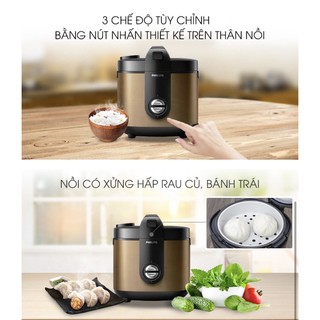 Nồi cơm điện Philips 2 lít HD3132/68 Vàng