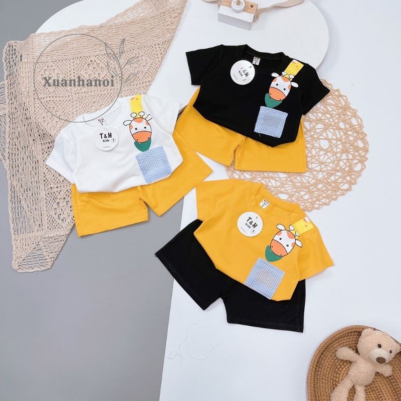 Bộ bé trai cotton hươu cao cổ XHN894