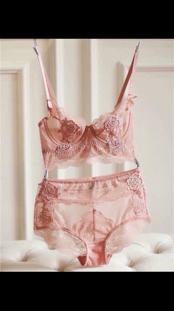 Bộ Đồ Lót Không Đệm Có Gọng Ren Hoa Quyến Rũ Mới S053