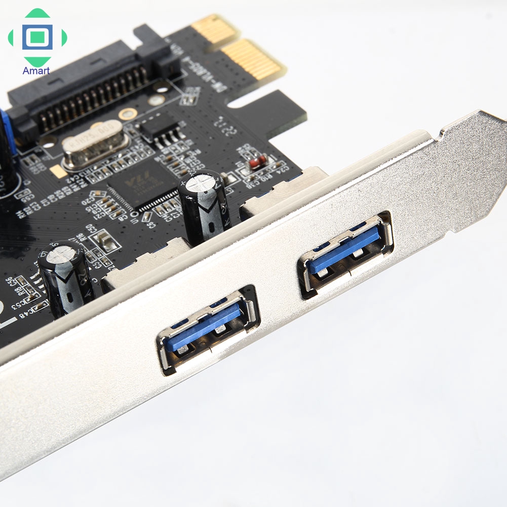 (Shop Amart) Mạc mở rộng PCI-E sang 2 cổng USB 3.0 5-Port với kết nối 20Pin Connector PC A