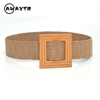 Thắt lưng dây đan màu trơn phong cách boho thời trang cho nữ