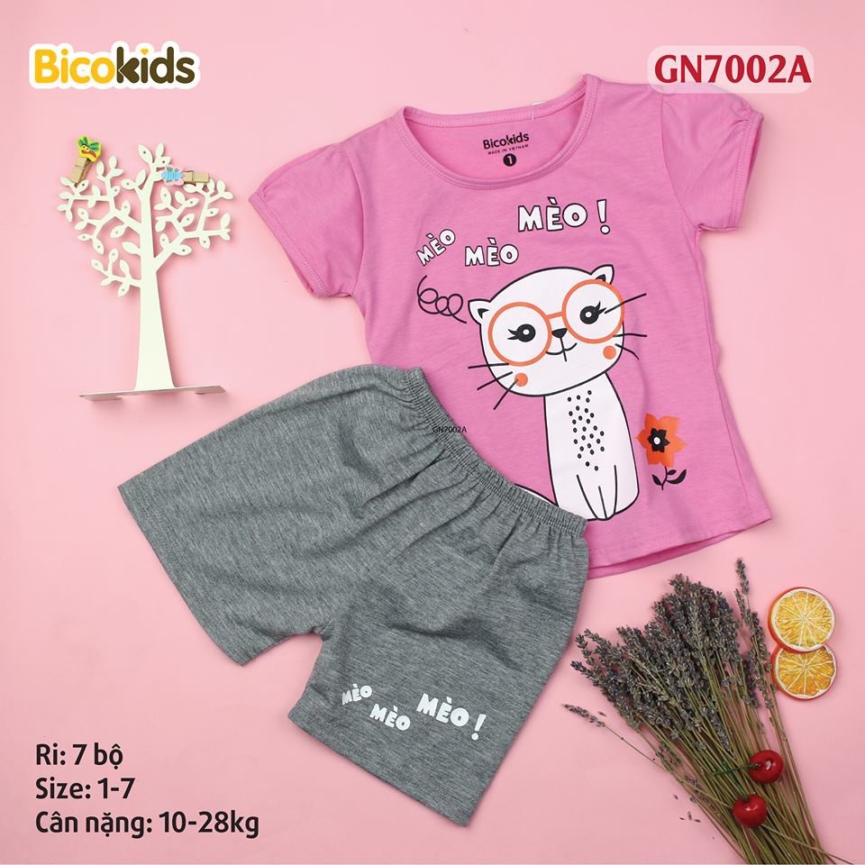 Bộ cotton bé gái chất chuẩn shop từ 8kg đến 28kg