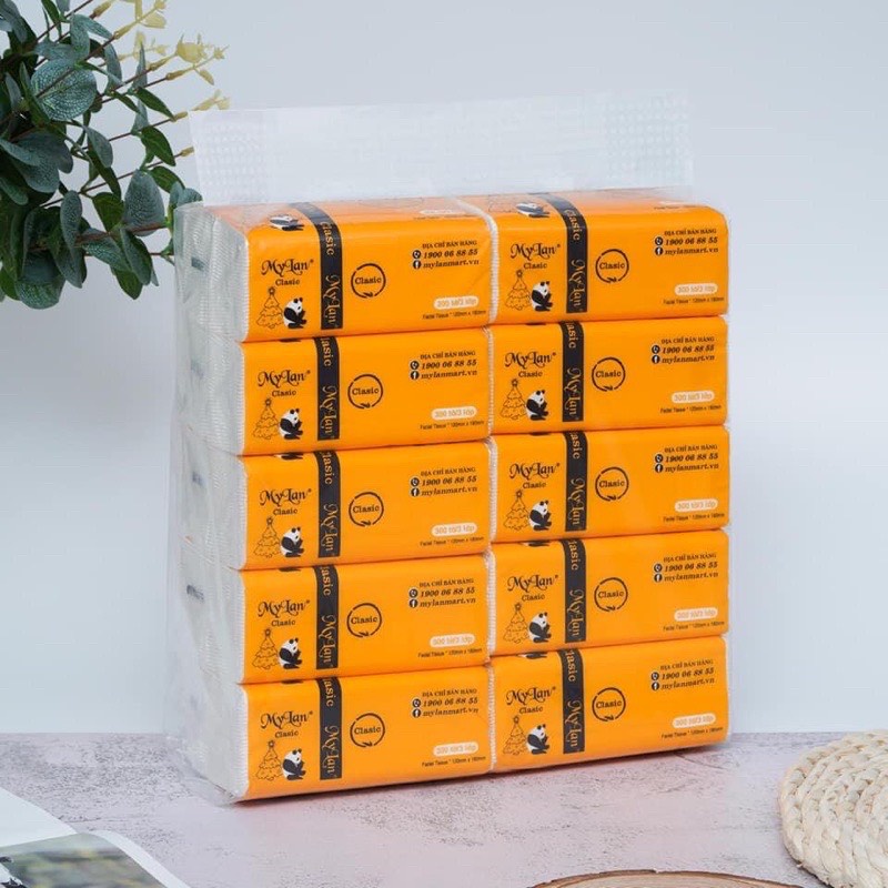 [HỎA TỐC]  Giấy ăn gấu trúc Mylan 3 lớp (100 tờ/gói) siêu dai mềm mịn - HTpaper