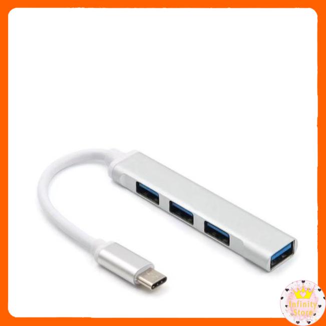 BỘ CHIA 4 CỔNG USB HUB 3.0 NHÔM NHỎ GỌN CẮM TYPE-C / USB INFINY DECOR