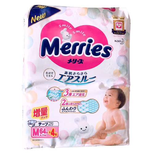 Tã/bỉm quần/dán Merries Nội Địa Cộng Miếng MẪU MỚI 2021 Bỉm Merries Newborn Size S M L Hàng Nội Địa Nhật