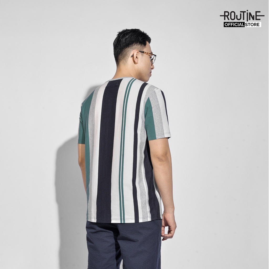 Áo Thun Nam Tay Ngắn Kẻ Sọc Form Regular - Routine 10S20TSH021